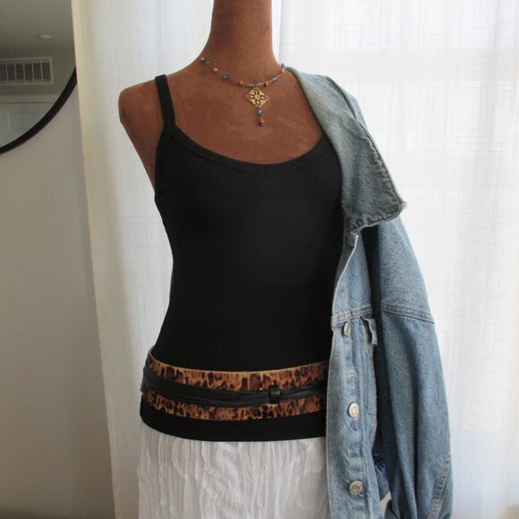 Per Se By Carlisle Leopard Cinch Belt Genuine Leather Obi Wrap Tassel Belt Small main image 2